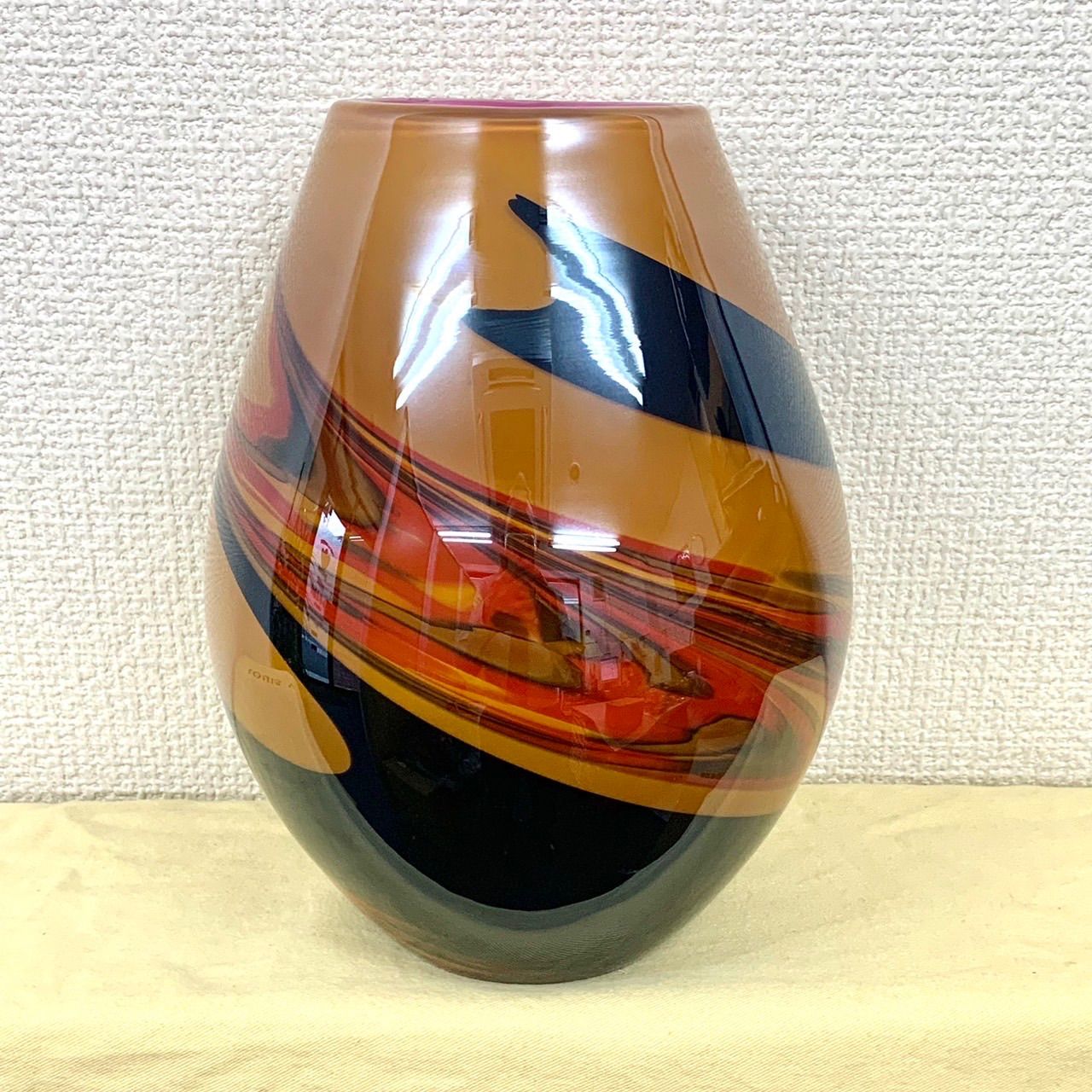 IWATSU ART GLASS 花瓶　未使用品 昭和レトロ 岩津硝子 ARTGLASS アートグラス 花瓶 花器 レトロ