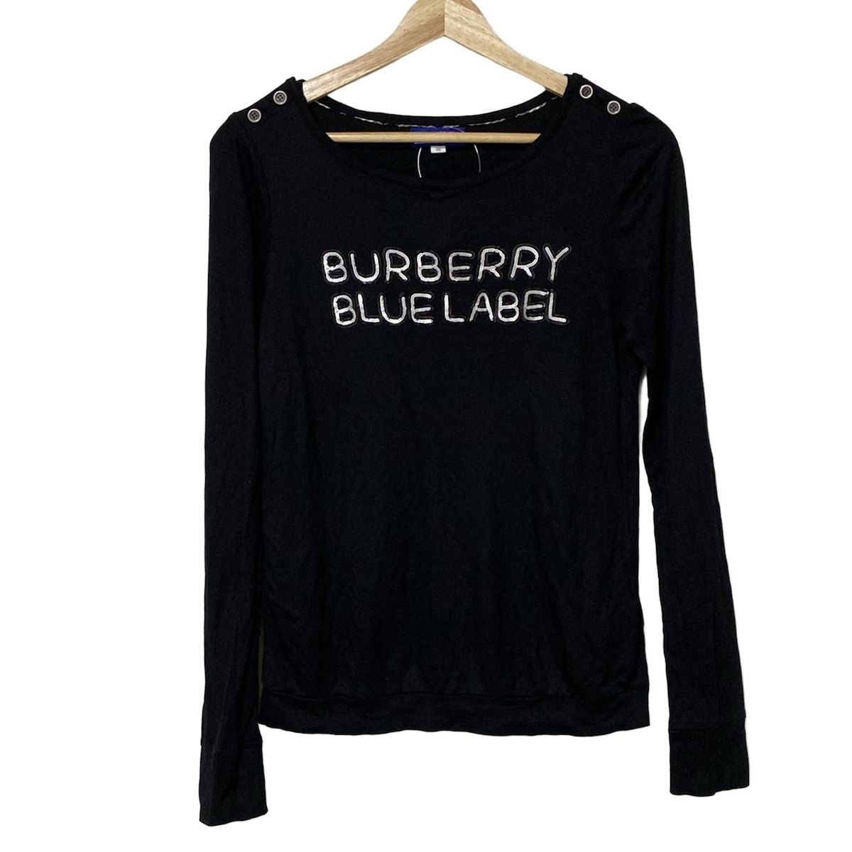美品 BURBERRY BLUE LABEL 長袖カットソー ブラック サイズ38 Burberry Blue Label(バーバリーブルーレーベル) 長袖カットソー