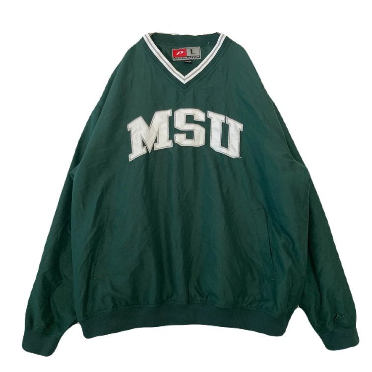 海外規格L】古着 ナイロンプルオーバー ナイロンジャケット PROPLAYER Michigan State University Spartans  カレッジ系 刺繡ロゴ - メルカリ