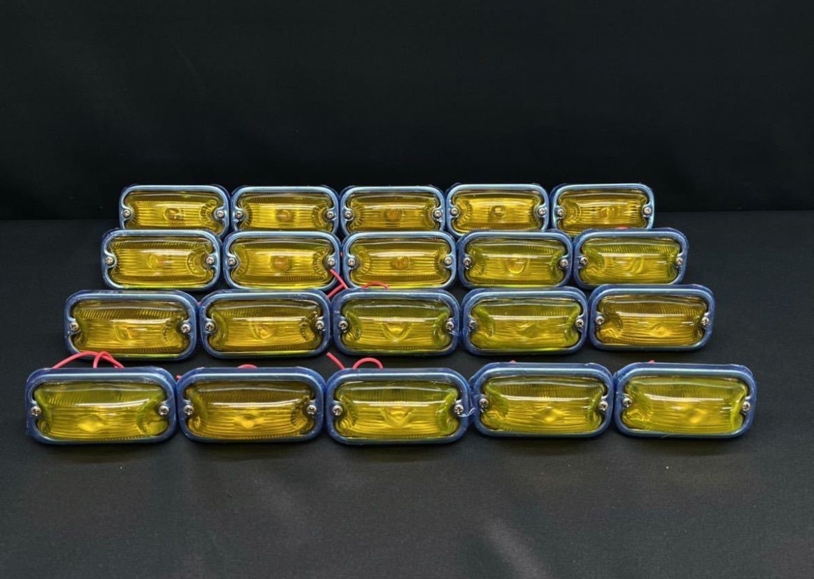 かまぼこ マーカー ガラス レンズ 黄色 イエロー 角マーカー 70個 角型