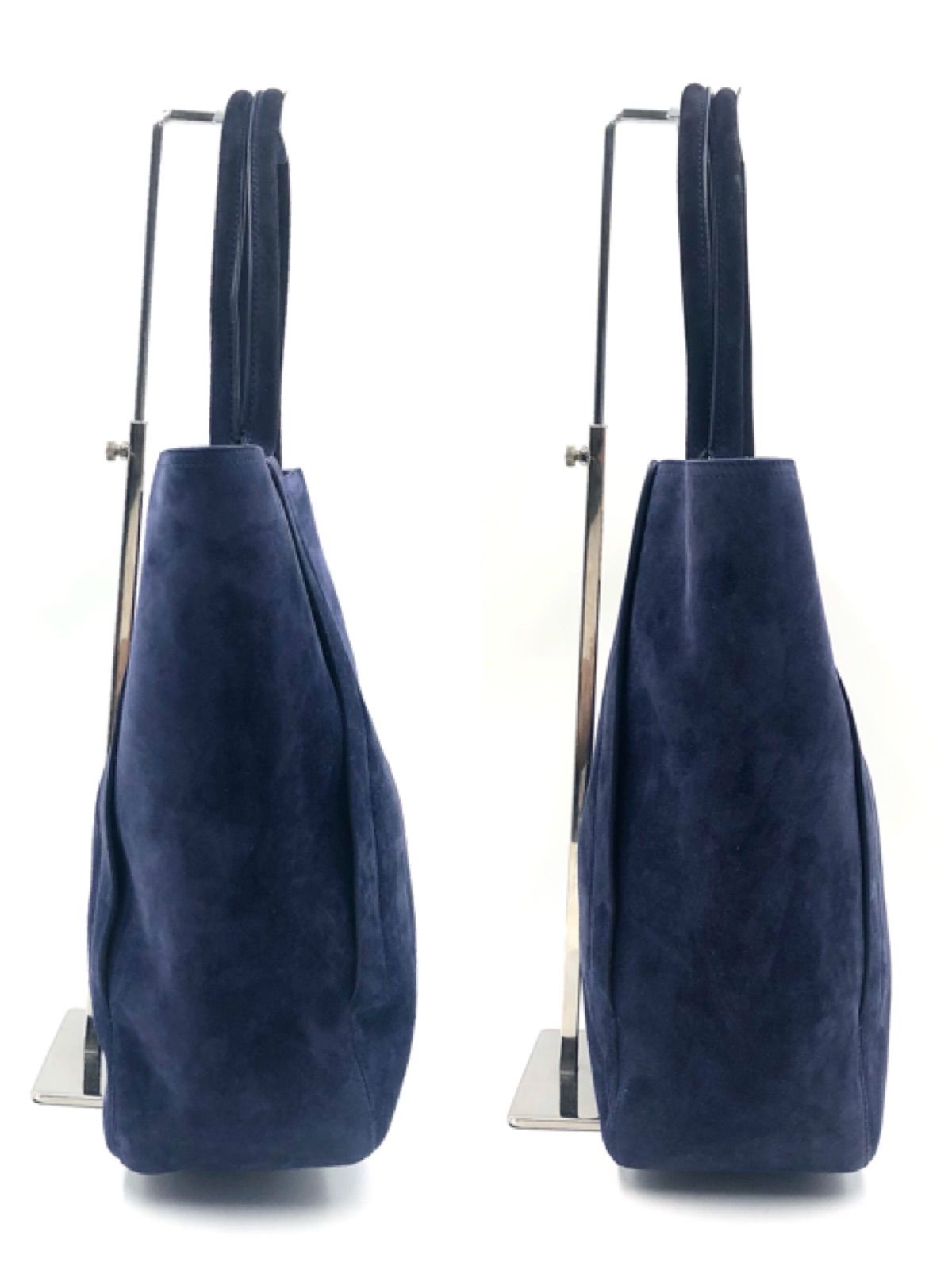 美品✨ロジェヴィヴィエ ロゴ金具 レザー トートバッグ ネイビー 美品✨ロジェヴィヴィエ ロゴ金具 レザー トートバッグ ネイビー