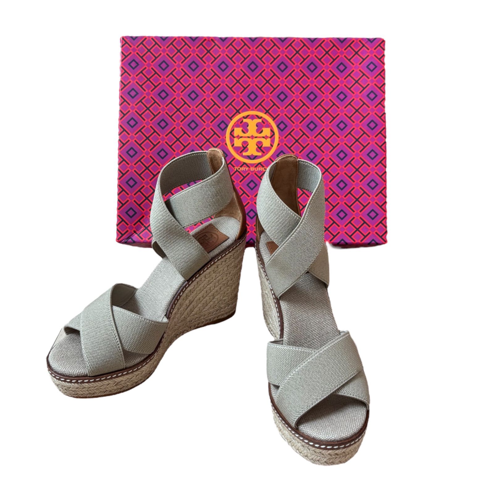 RE137【美品】TORY BURCH トリーバーチ ウェッジソールサンダル