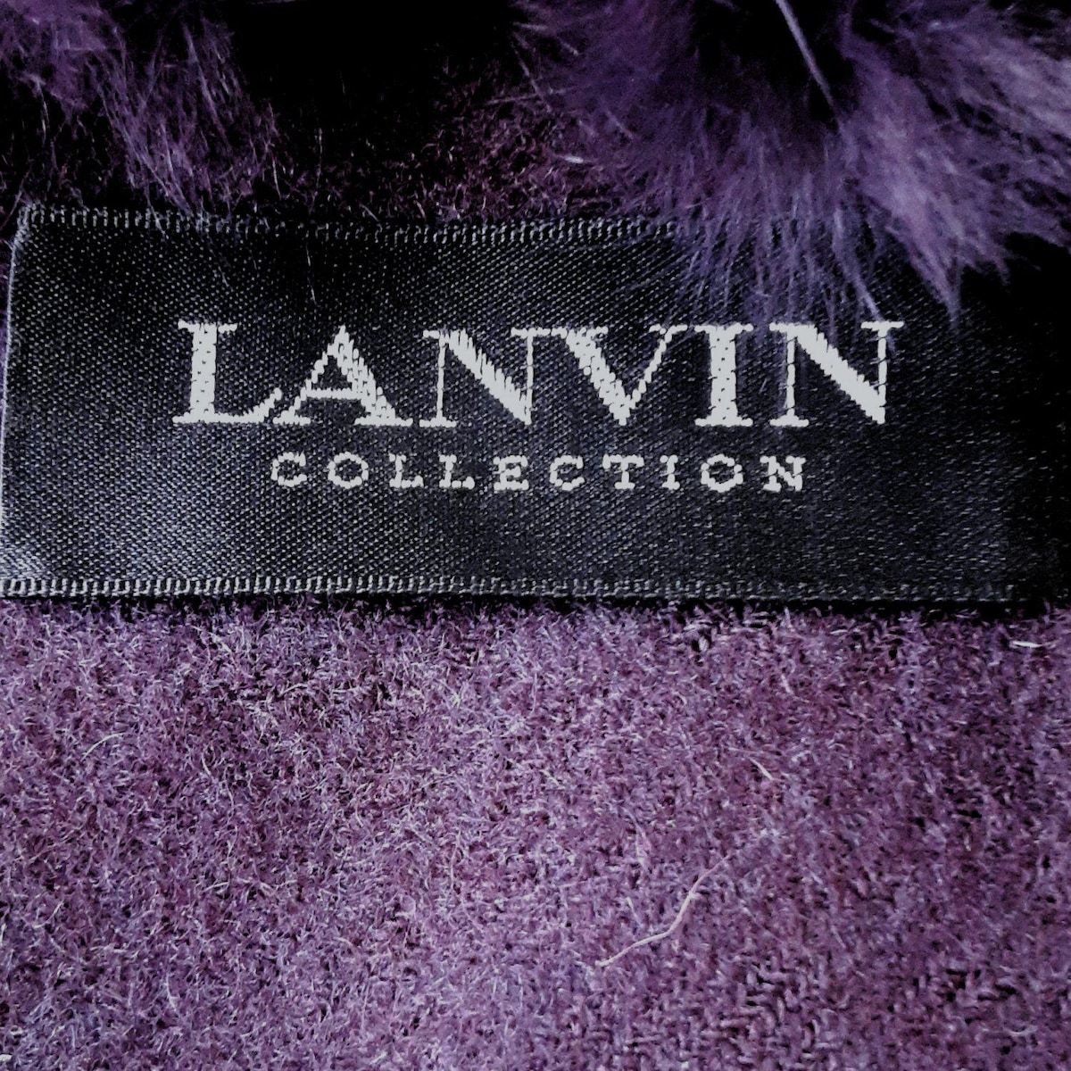 5☆大好評！ LANVIN COLLECTION ランバンコレクション ポンチョ レディース - パープル ラビット ラパン |冬 セール中！