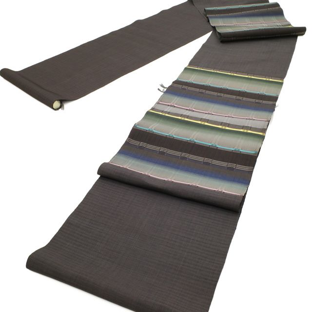 新品】 藤山千春 名古屋帯 九寸 反物 未使用 正絹 吉野間道 草木染