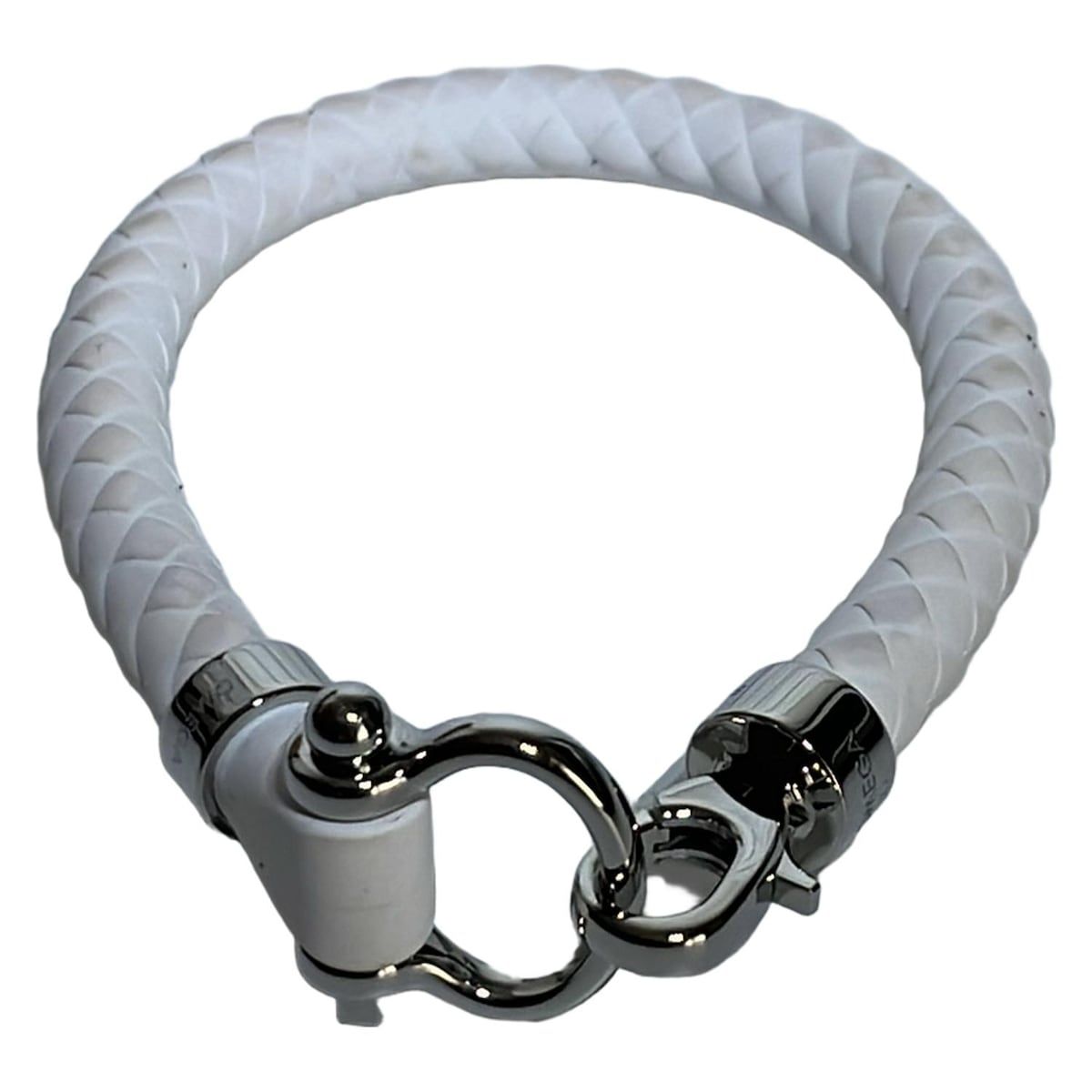 値下げ✨ OMEGA 　ブレスレット　レザー　イントレチャート編み込み OMEGA - 正規美 オメガ OMEGA Ω イントレチャート 編込みレザー