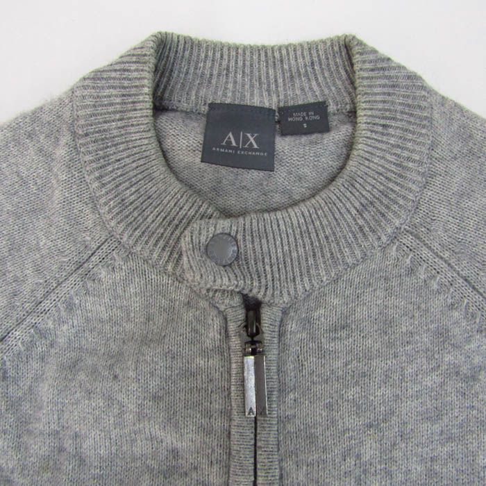ARMANIEXCHANGE グレー ジップアップセーター ブルゾンジャケット アルマーニエクスチェンジ ニットブルゾン ジャケット アウター