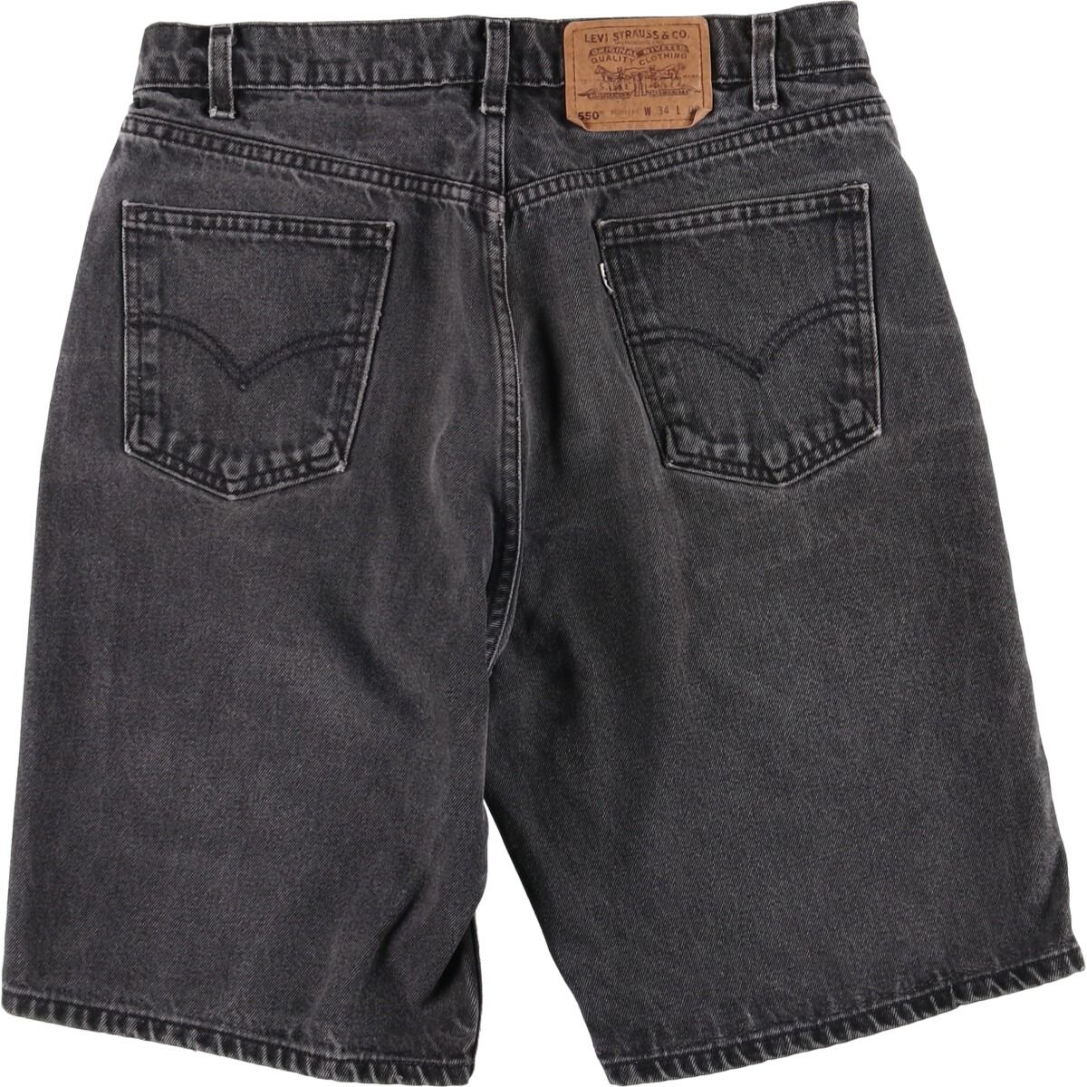 古着 90年代 Levi's 550ブラックデニムショーツメンズw33 古着 90s USA製 Levi's 550 「00 レングス」 ブラック デニム