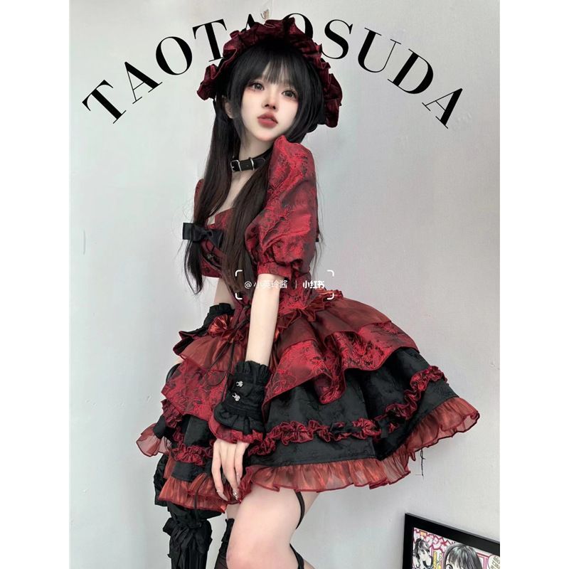 ロリータ ジャンパースカート ハロウィン 仮装 クリスマス 3点セット