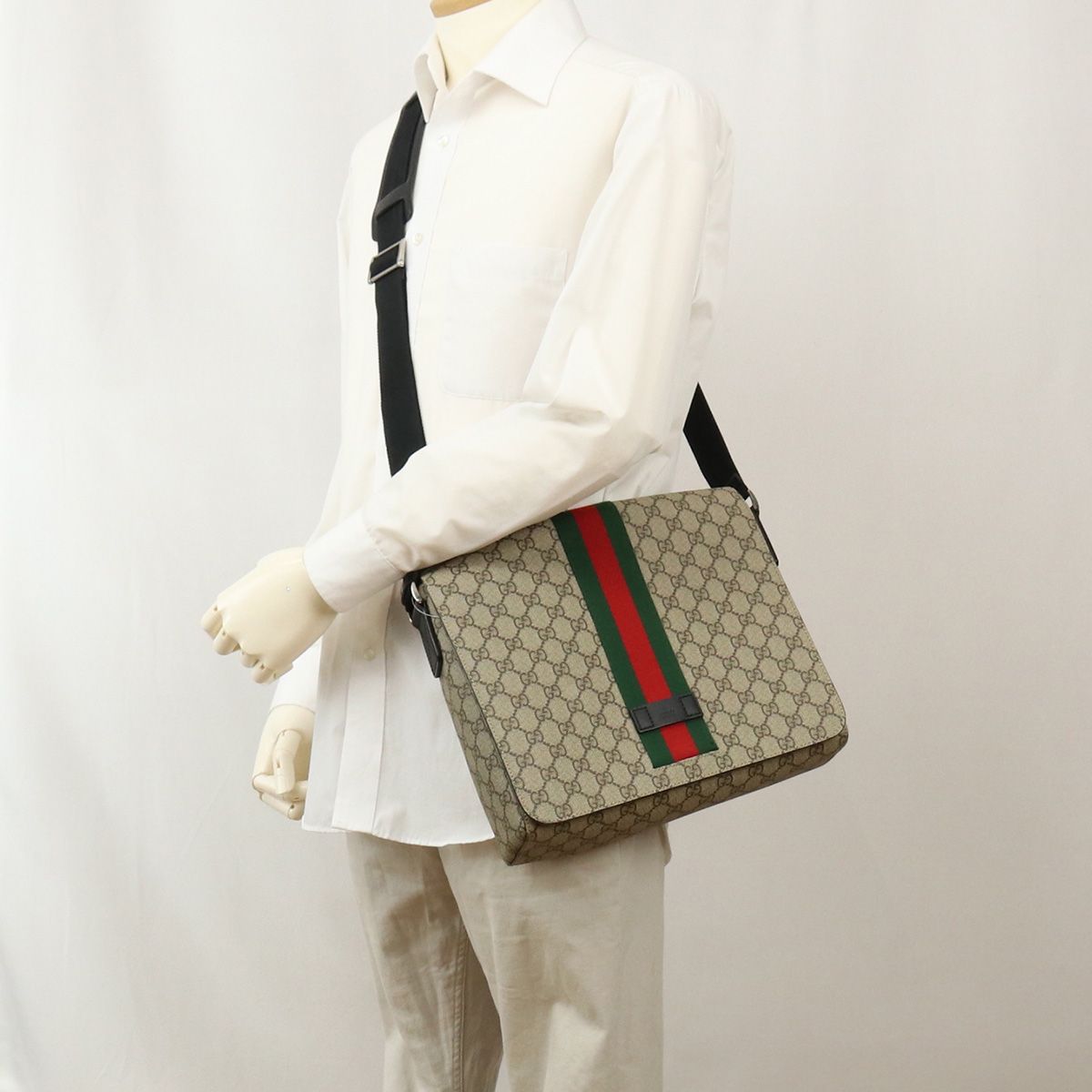 GUCCI グッチ GGスプリーム メッセンジャーショルダーバッグ斜め掛け グッチ GUCCI ショルダーバッグ 682357 K5RLN メンズ バッグ