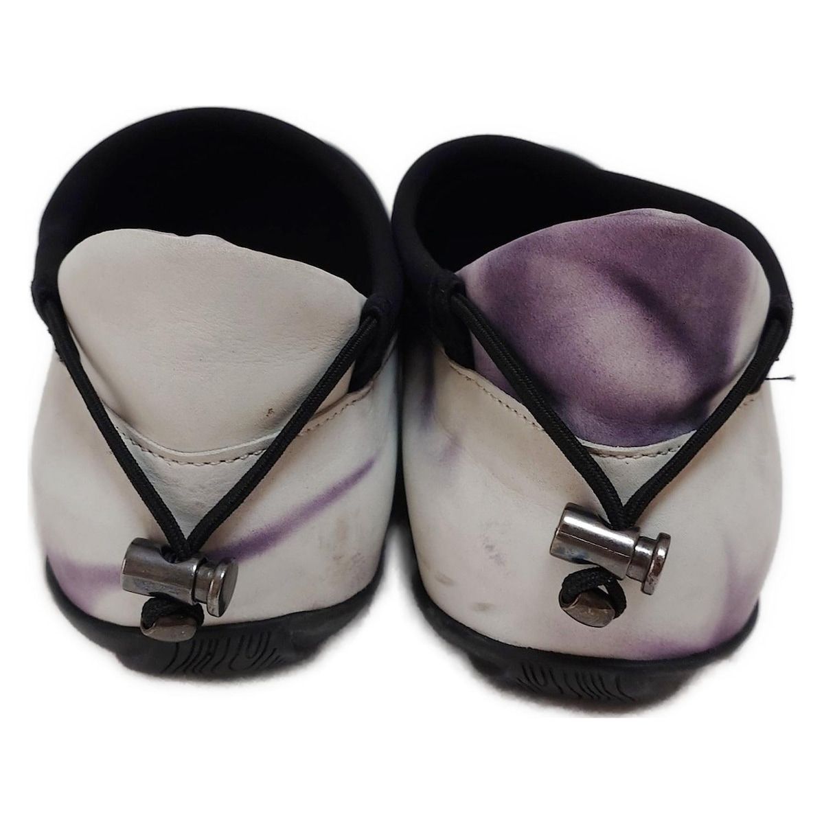 春 arche アルシュ スリッポン 38 レディース - 黒×白×ライトパープル 丁寧