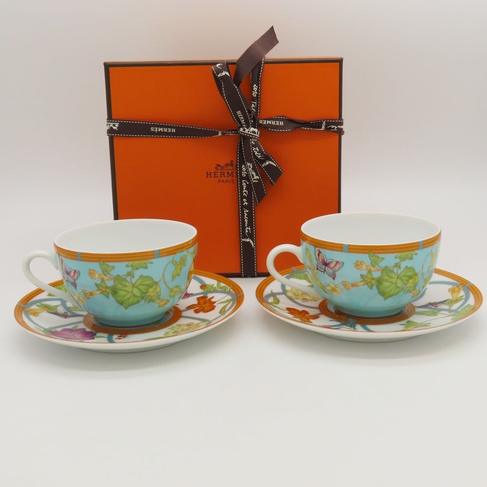 HERMES エルメス シエスタアイランド ティーカップソーサー 2セット