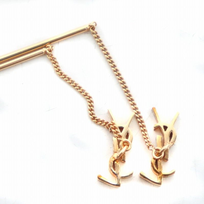 【美品】サンローラン YSL カサンドラ スレッダー ゴールドチェーンピアス 美品 SAINT LAURENT PARIS サンローランパリ オピウム