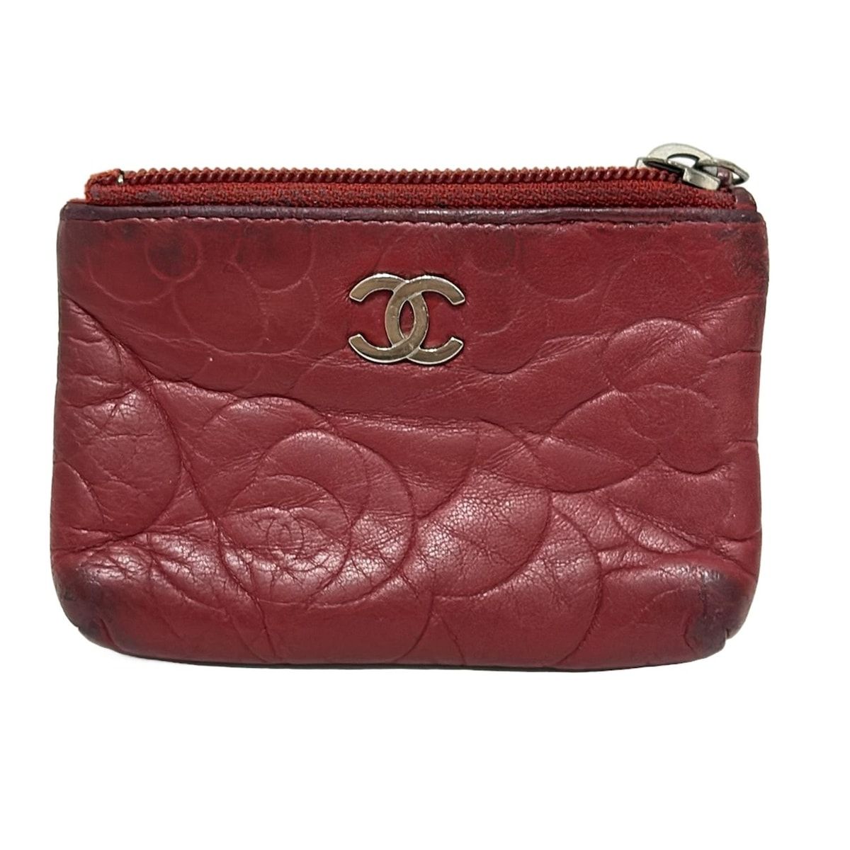 CHANEL(シャネル) コインケース カメリア ボルドー ココマーク