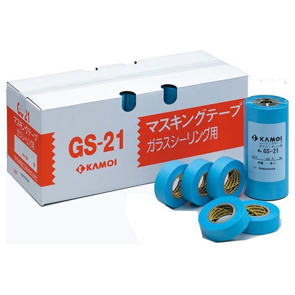 ガラス サッシ用マスキングテープ GS-21 15mm×18m 水色 80巻入