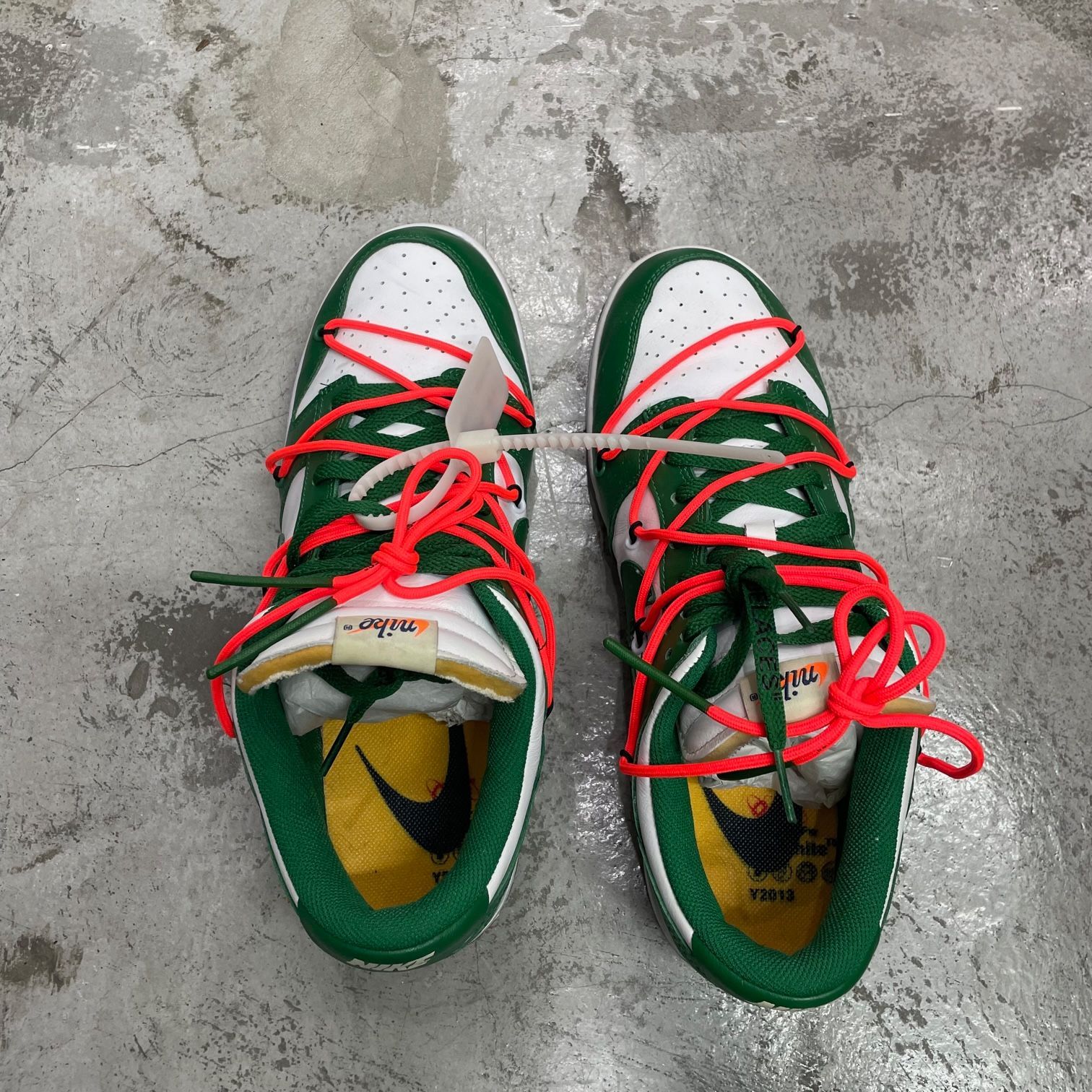 納品書付き 国内正規 OFF-WHITE Nike Dunk Low White/Pine-Green 