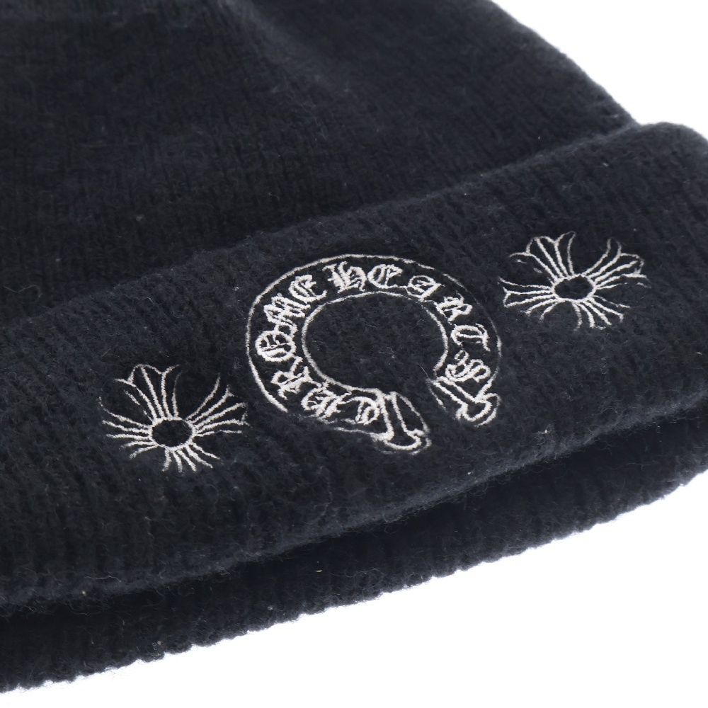 YO7 ファッション 黒色ニット帽 十字架刺繍付きクロムハーツ