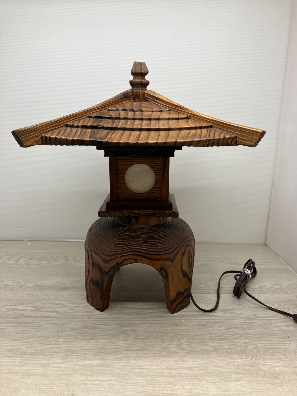 和モダン 木製灯篭ランプ スタンドライト レトロ行灯 C10-60 T