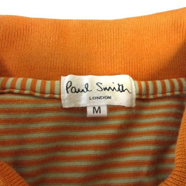 タグ付き新品未使用★Paul Smith オレンジ柄ポロシャツ 半袖 ポールスミス PAUL SMITH ポロシャツ カットソー 半袖 リブ袖