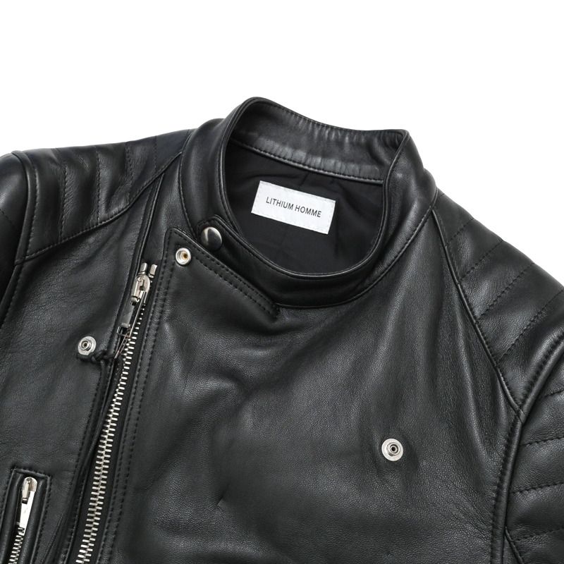 リチウムオム LITHIUM HOMME ダブルライダース 44 ラムレザー本革