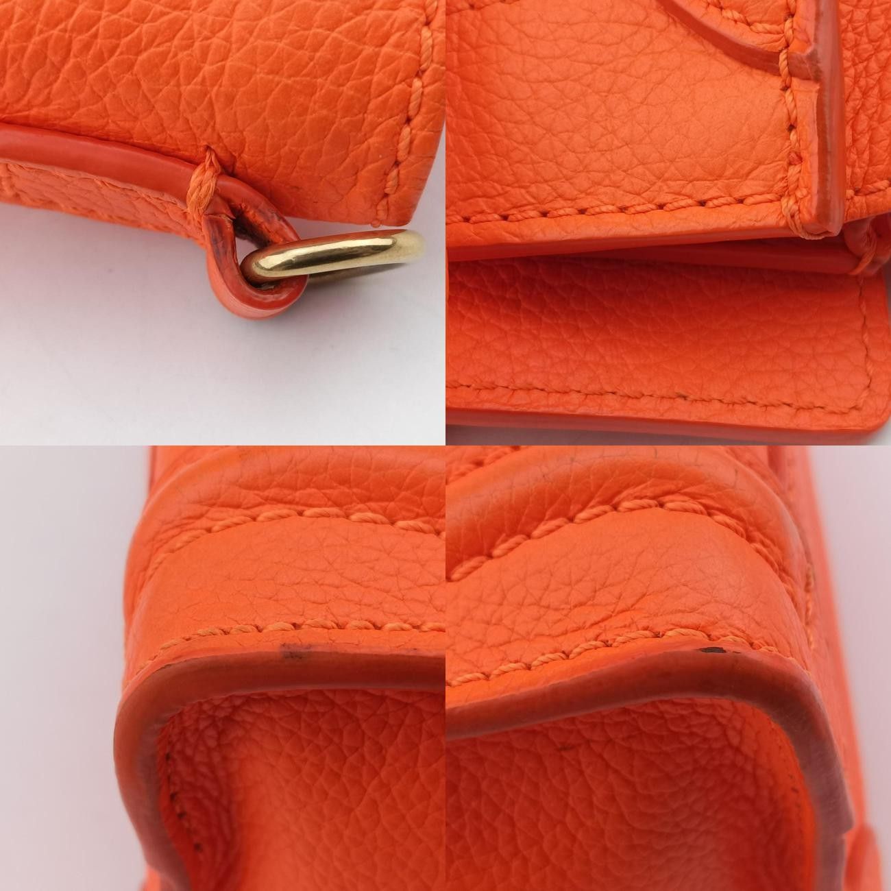 セリーヌCelineラゲージナノショッパーオレンジレザーW-SN-0171