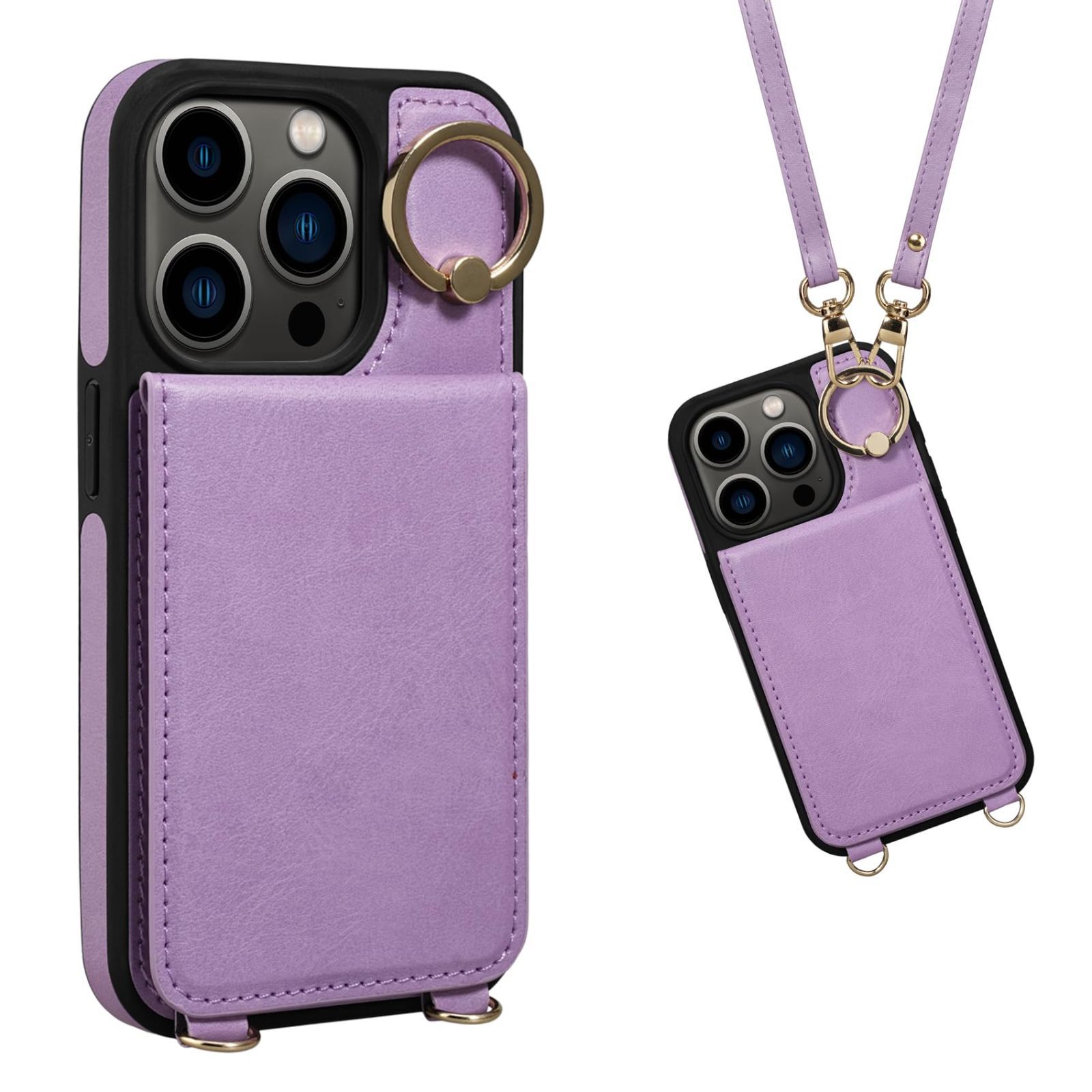 iPhone 15 Pro 用 ケース 背面 手帳型 カードケース 手帳型ケース iPhone15 Pro 用 スマホケース iPhone 15Pro 用 ショルダー ストラップ 背面ケース Shlybaay 肩掛け カード収納 スタンド 斜め掛け