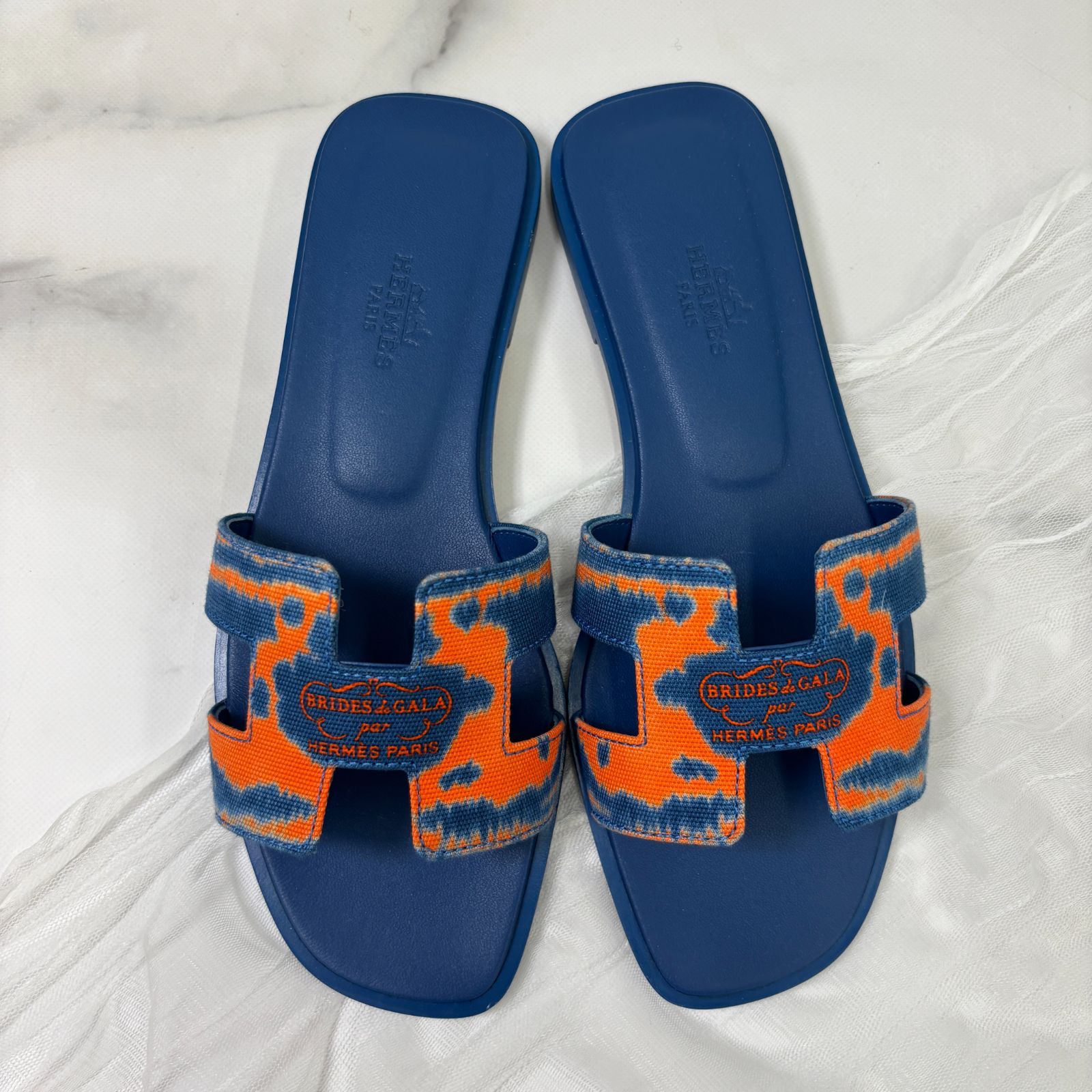 日曜限定値下げ　最終　 エルメス　Hermes オラン　ブルーグラシエ　35 HERMES エルメス オラン サンダル レディース36 ブルーグラシエ