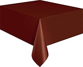 Brown Plastic Table Cover 54'' x 108'' Rectangle by Unique Industries