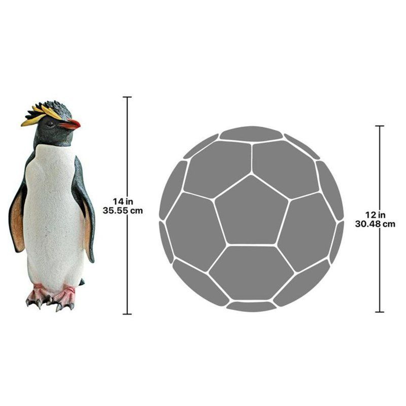 西洋動物彫刻 ロックホッパー イワトビ ペンギンの像 多色塗り彫像