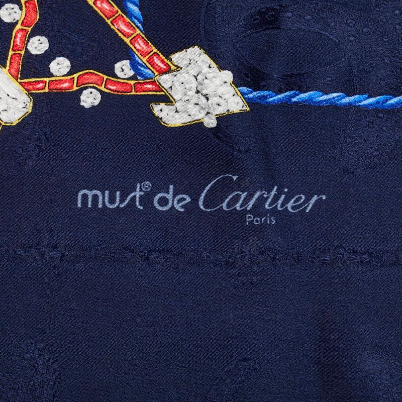 マストドゥカルティエ/Cartier シルク100% アクセサリーと宝石柄 Cartier - 【中古】カルティエ マスト ドゥ カルティエ スカーフ