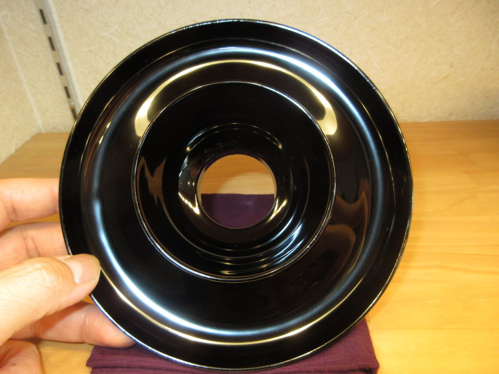 逢絢亭 茶道具 天目台 山中塗 呂色 真塗 木製 中村宗悦 共箱入り