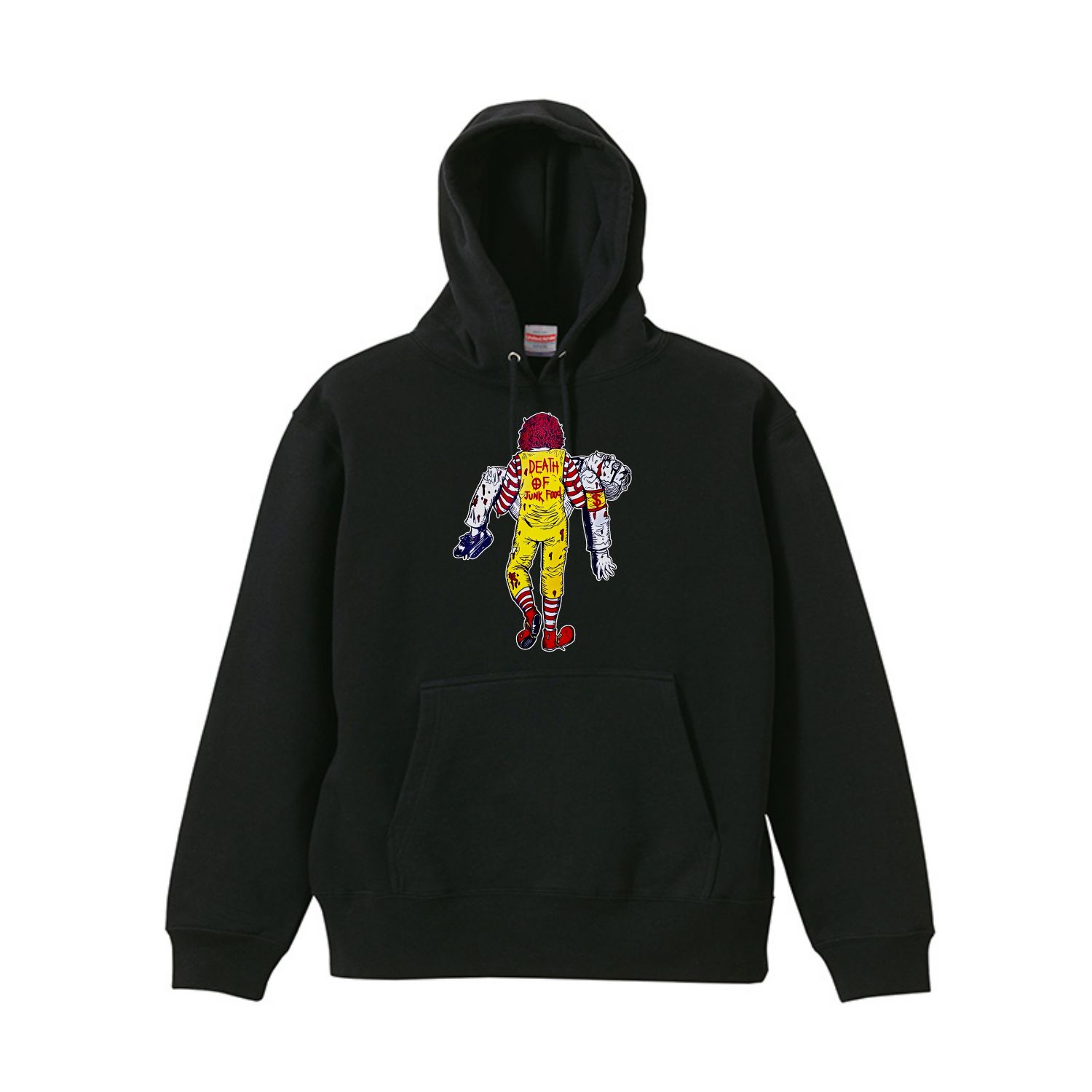 DEATH OF JUNK FOOD　パーカー　ブラック　S-XL 綿100% 10オンス　パロディ　面白い　ネタ　カーネル　デスオブジャンクフード　ドナルド