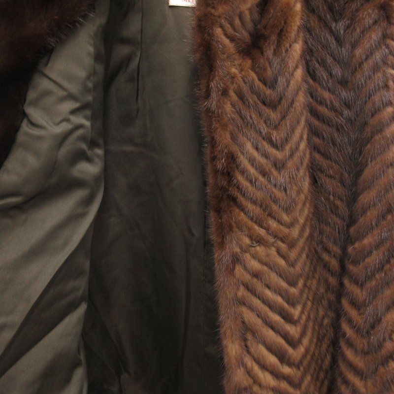 良品✨MITSUKOSHI ミンクファー ロングコート 毛皮 ブラウン 4. 毛皮 コート アウター MINK ミンク リアルファー ブラウン 茶