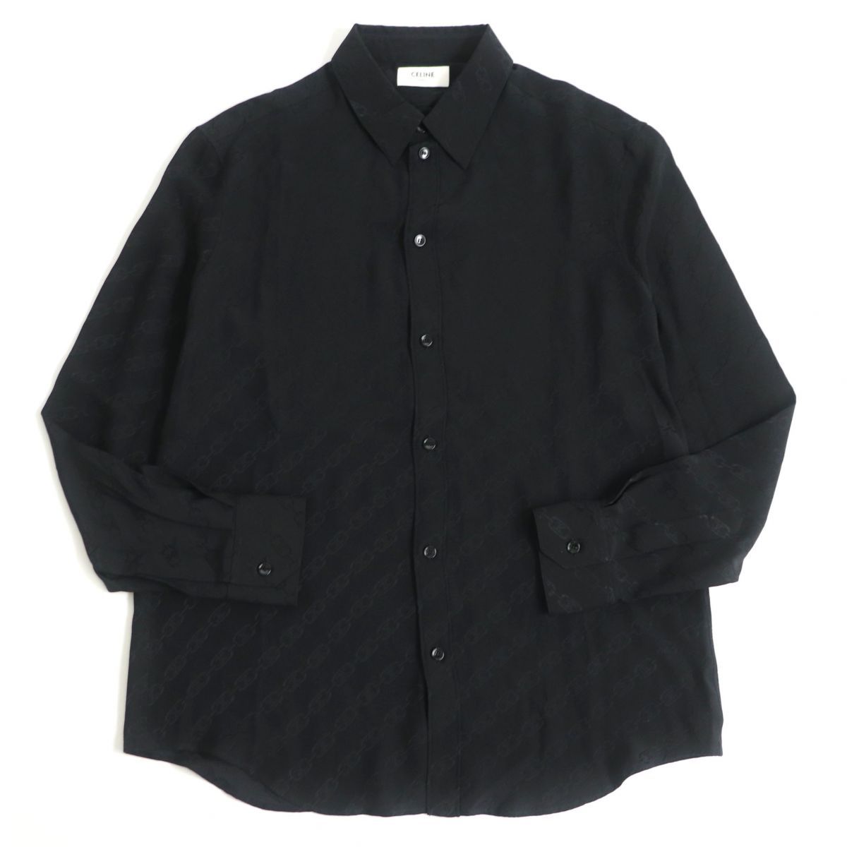 未使用品□20SS CELINE/セリーヌ 2C028876H TRIOMPHE CHAIN SILK SHIRT