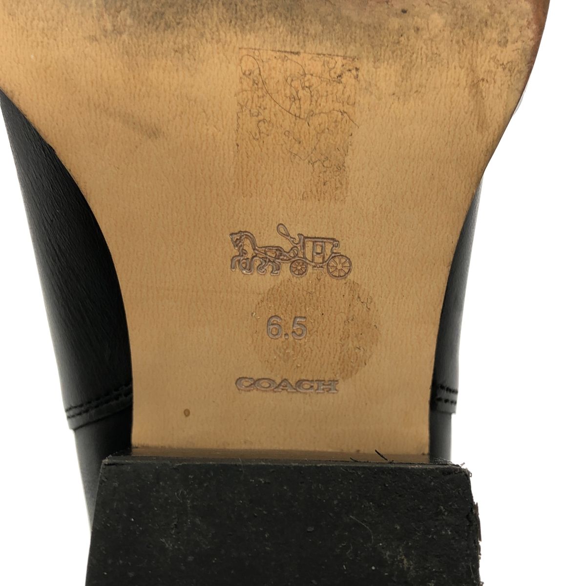 コーチ サイドゴアブーツ ピアス レザー 黒 スタッズ CC786 24.5㌢ COACH / コーチ | CC786 ピアス サイドゴア ブーティ ショートブーツ