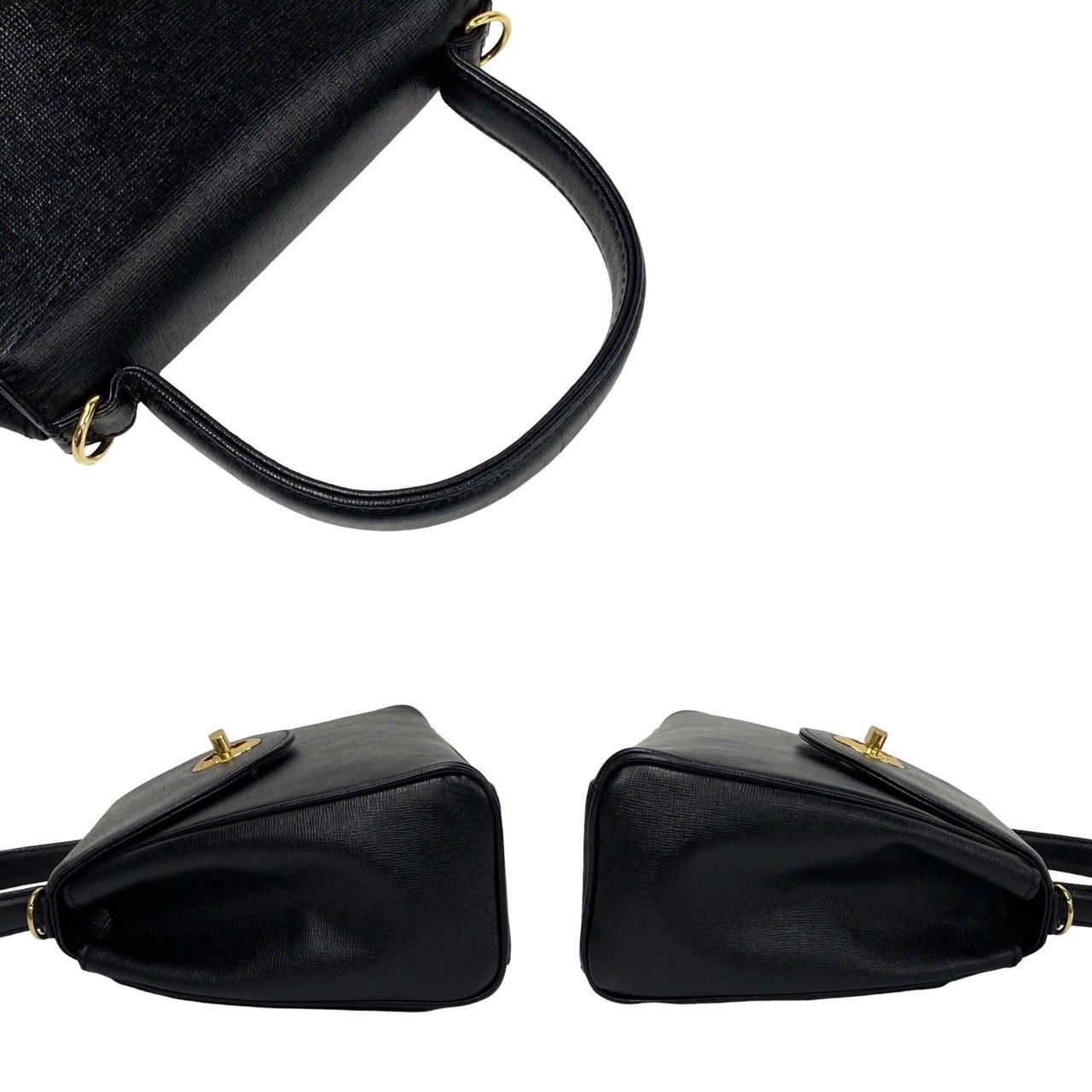 美品 ジバンシー レザーハンドバッグ ターンロック 2way ショルダー