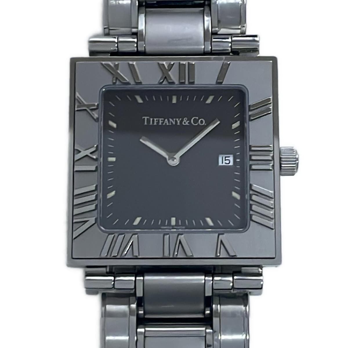 TIFFANY-Co. ティファニー 腕時計 アトラススクエア レディース 黒
