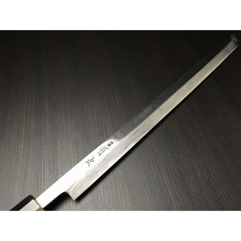 有次 包丁 マグロ 666mm 白鋼3 ARITSUGU 築地 名入れ 鞘付
