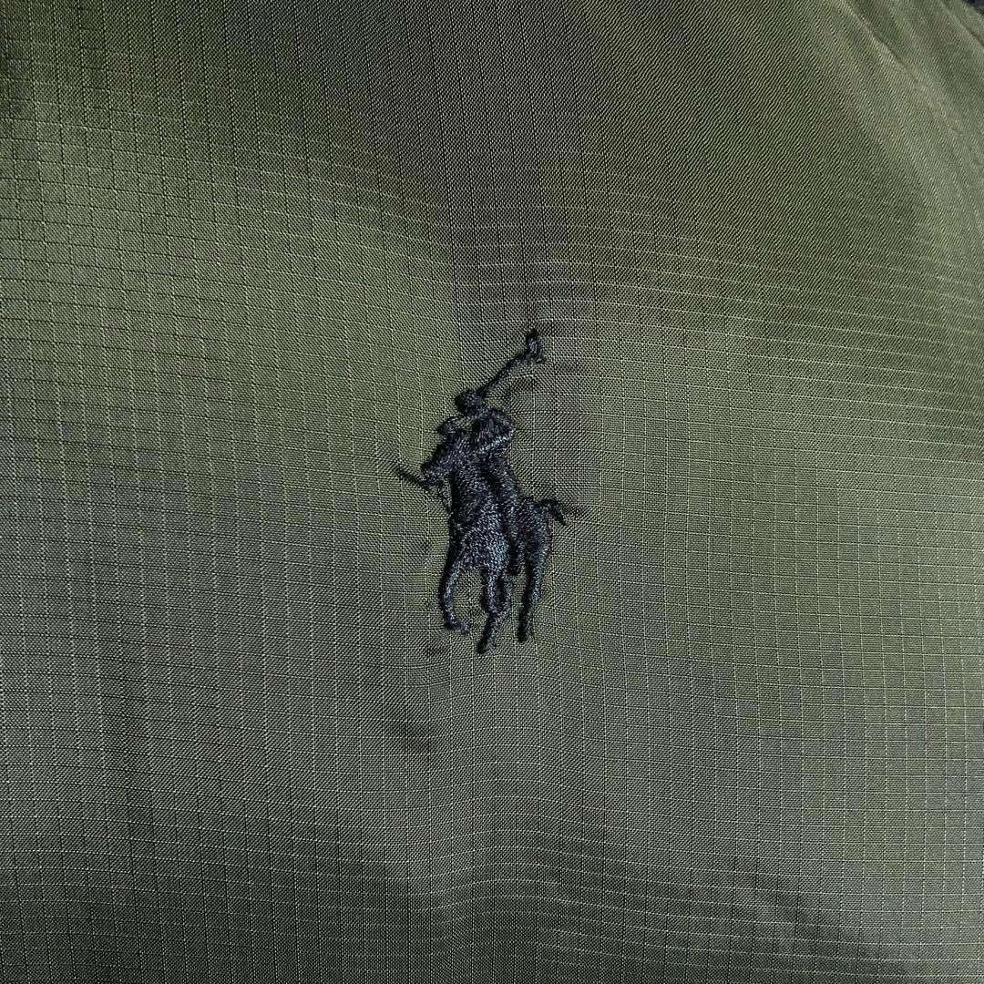 RALPH LAUREN ダウンジャケット 刺繍ロゴ 黒x緑 L - メルカリ