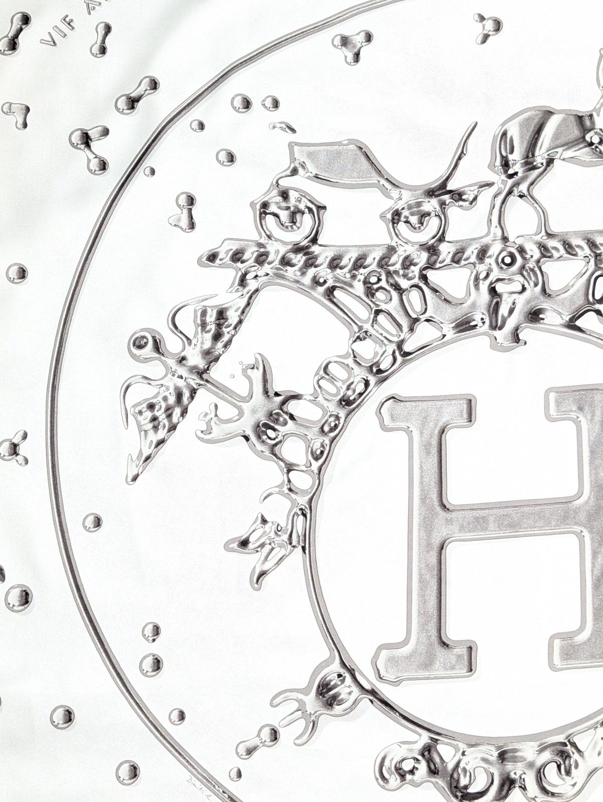 1*9様 美品✨ HERMES エルメス シルク スカーフ ホワイト 白 タグ付 HERMES エルメス スカーフ CARRE カレH 70×70 981754S