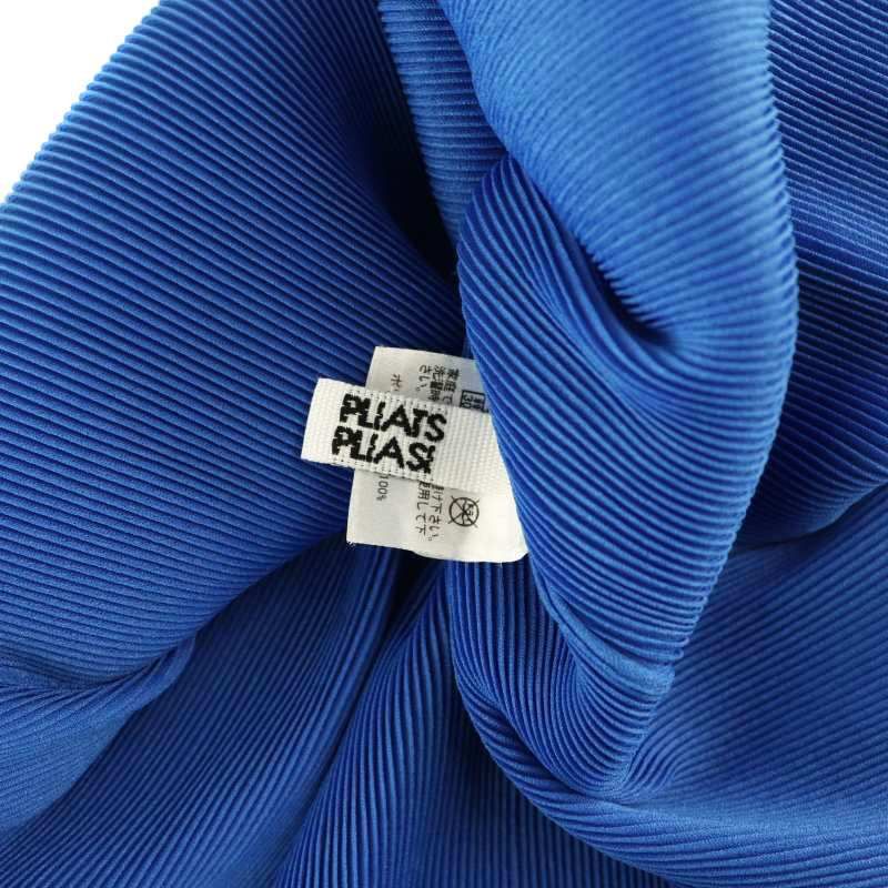 PLEATS PLEASE ISSEY MIYAKE◆ノースリーブカットソー/3/ポリエステル/BLU/無地/PP01FK341// プリーツプリーズ PLEATS PLEASE イッセイミヤケ プリーツ