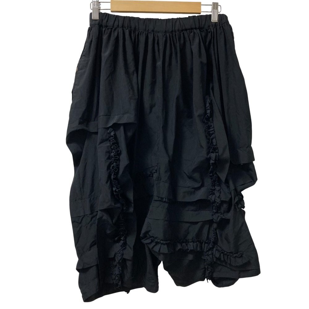 AD2015 COMME des GARCONS コムデギャルソン 製品染め フリルサルエルパンツ GP-P022 サイズS ブラック レディース 古着 DECORATOM_COM_BR
