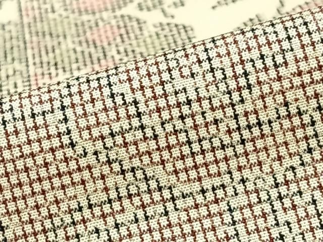 No.2587 正絹草花文様紬　美品 No.2587 正絹草花文様紬 美品
