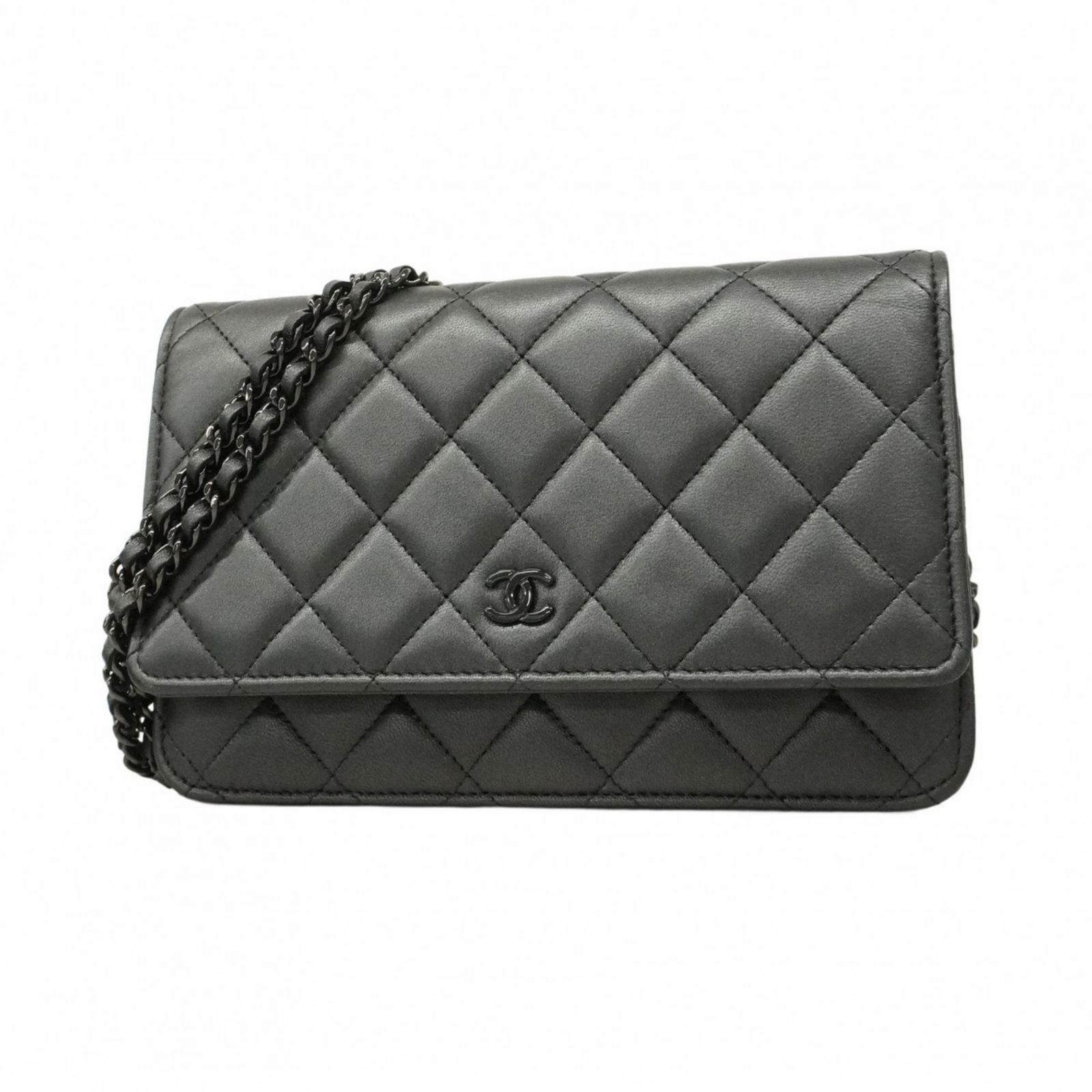 シャネル Chanel シャネル ショルダーウォレット マトラッセ チェーンショルダー ラムスキン ブラックレディース