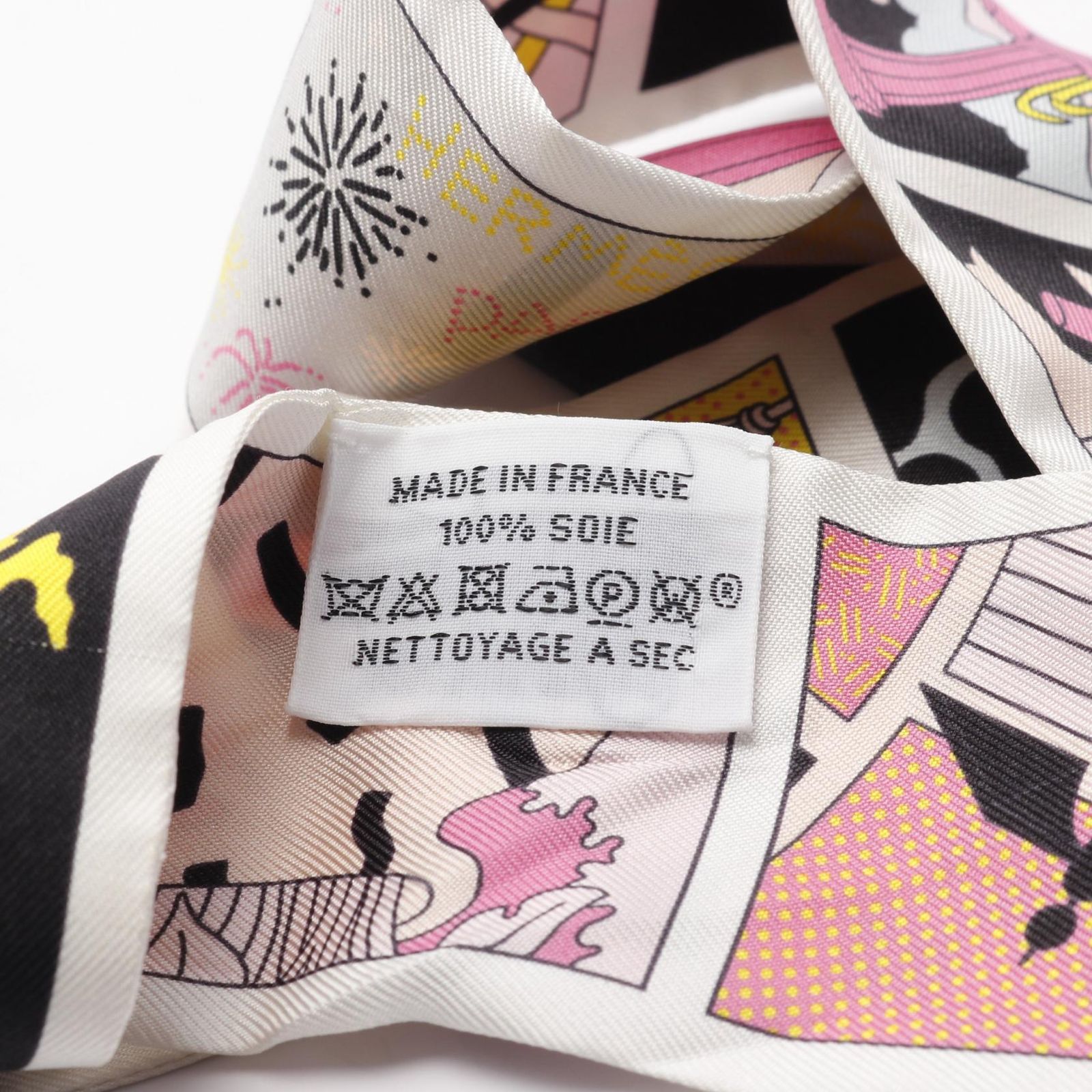 美品♢HERMES ツイリー　エルメス　スカーフ　ピンク系 エルメス ツイリー ピンク レディース シルク100％ 未使用 美品