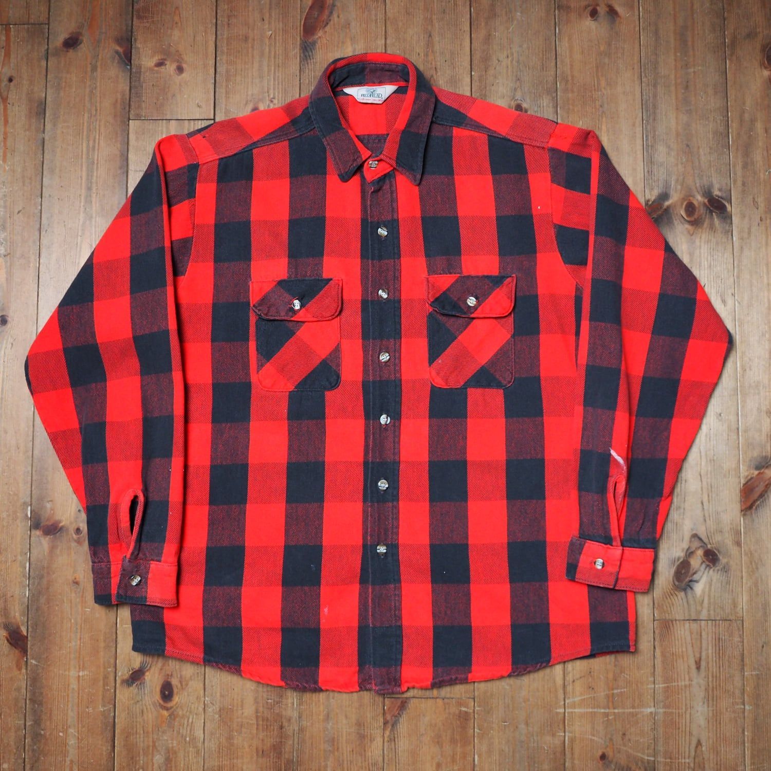 80s レッドヘッド REDHEAD ネルシャツ ブロックチェック ビンテージ