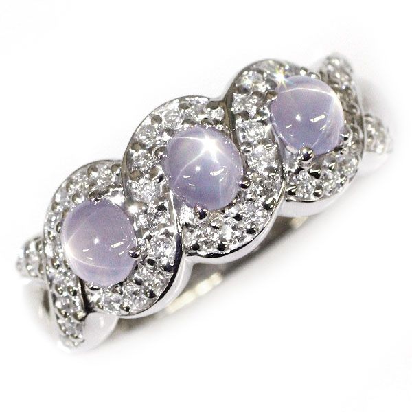 Pt900 スターサファイア ダイヤモンド リング 1.31ct D0.30ct - メルカリ 