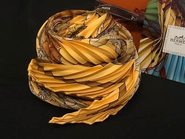 HERMES エルメス CASSE NOISETTE くるみ割り カレプリセ プリーツカレ シルク 大判 スカーフ ブラウン系 FP7298