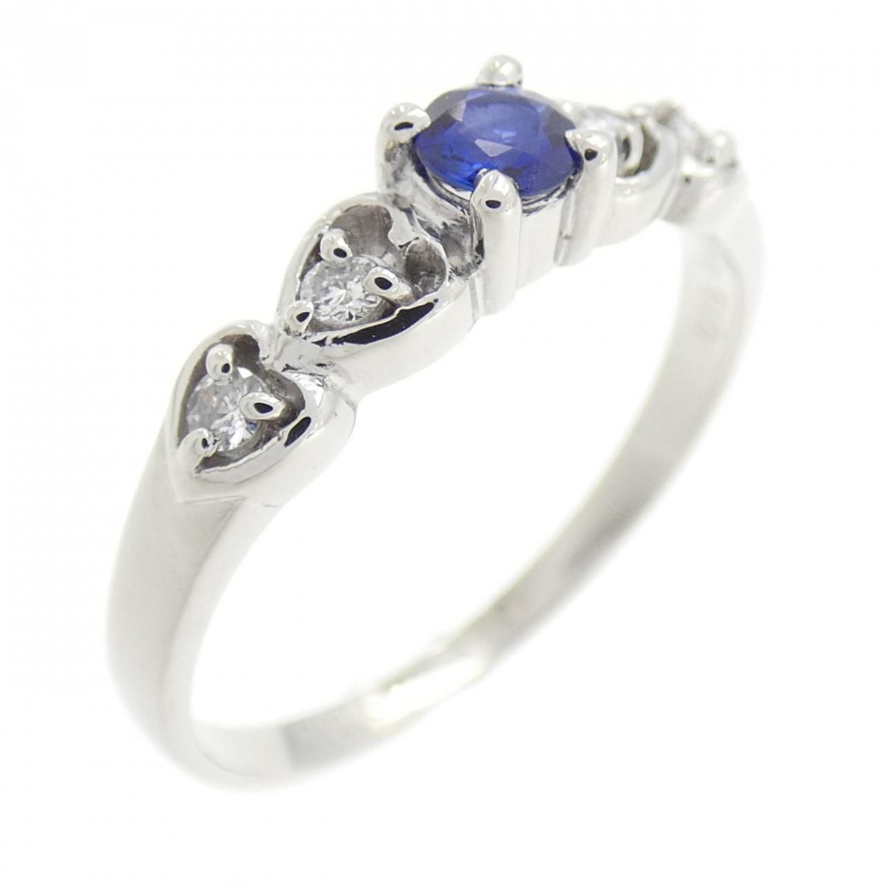 pt900 サファイヤ0.40ct リング 指輪 サファイア 0.40ct ダイヤモンド Pt900 11号 中古