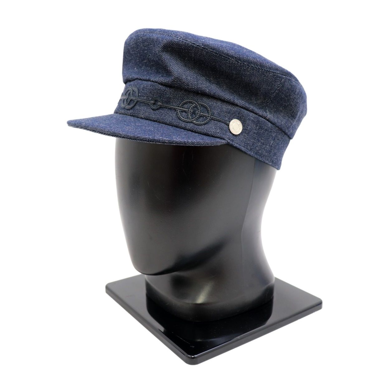 エルメス HERMES キャップ 帽子 57 デニム 美品