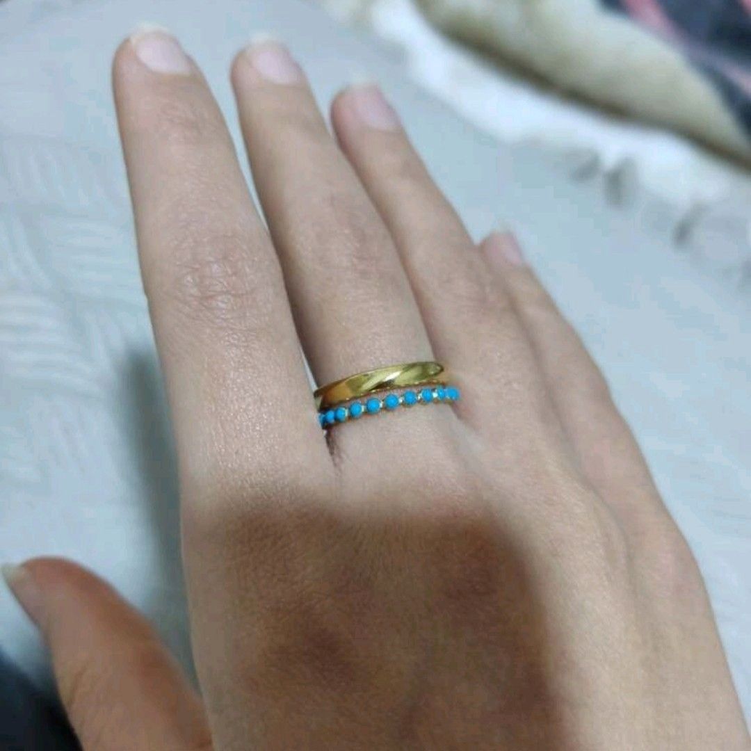 A692 リング レディース 指輪 ターコイズ トルコ石 ゴールド k18 18金